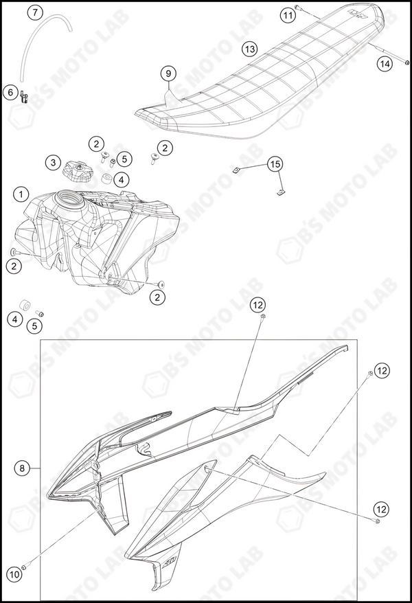 TANK, SEAT, 2022 KTM 350-SX-F