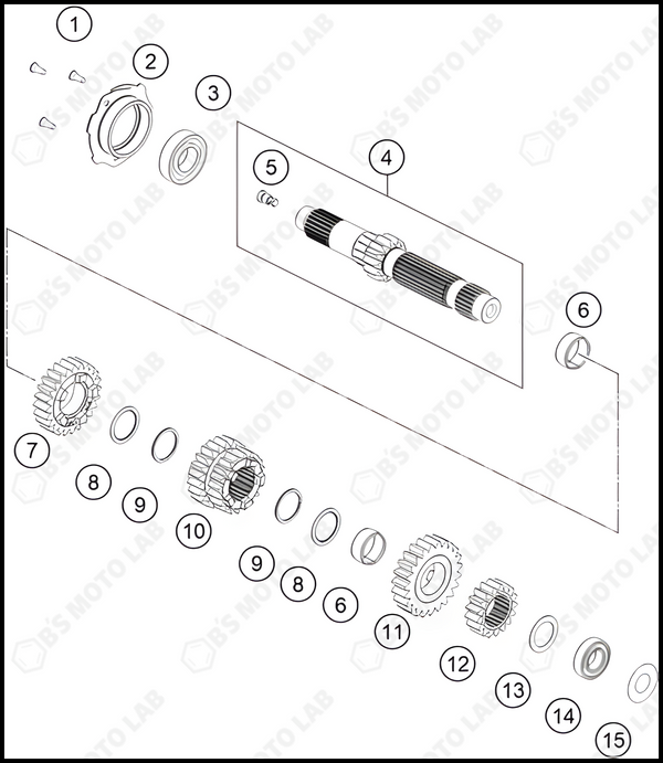 TRANSMISSION I - MAIN SHAFT, 2023 KTM duke-390