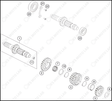TRANSMISSION I - MAIN SHAFT, 2022 KTM 450-SX-F