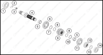 TRANSMISSION I - MAIN SHAFT, 2024 KTM 85-SX-19-16