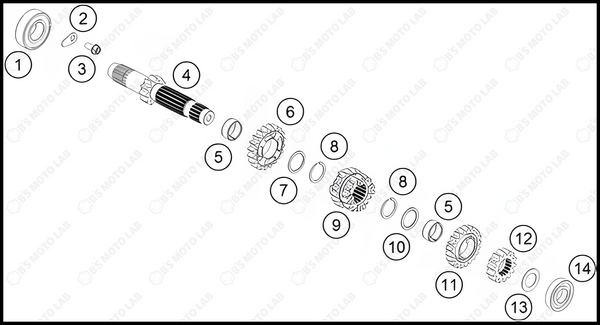 TRANSMISSION I - MAIN SHAFT, 2023 KTM 85-SX-19-16