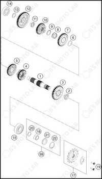 TRANSMISSION II - COUNTERSHAFT, 2023 KTM RC-390
