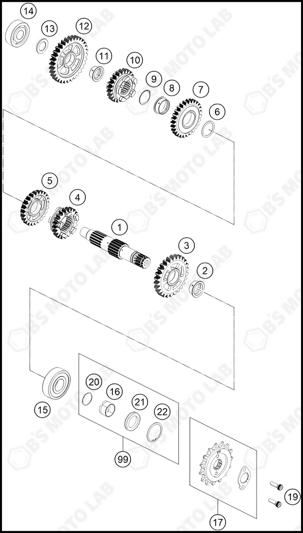 TRANSMISSION II - COUNTERSHAFT, 2023 KTM RC-390
