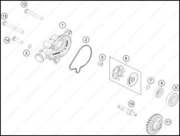 WATER PUMP, 2025 KTM 125-SX