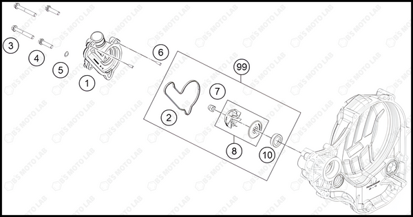 WATER PUMP, 2022 KTM 350-SX-F