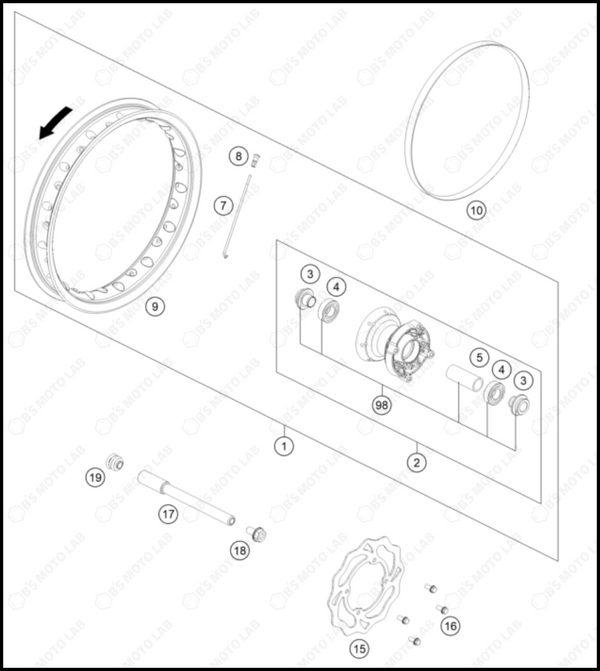FRONT WHEEL, 2024 KTM SX-E-5