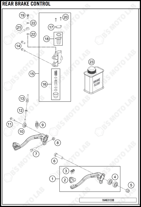 REAR BRAKE CONTROL, 2019 KTM 65-SX
