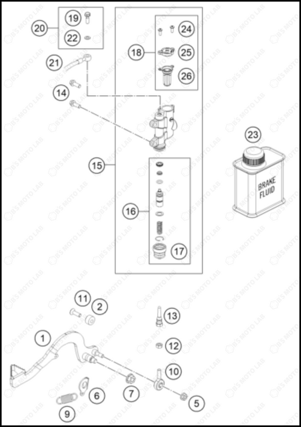 REAR BRAKE CONTROL, 2024 KTM SX-E-5