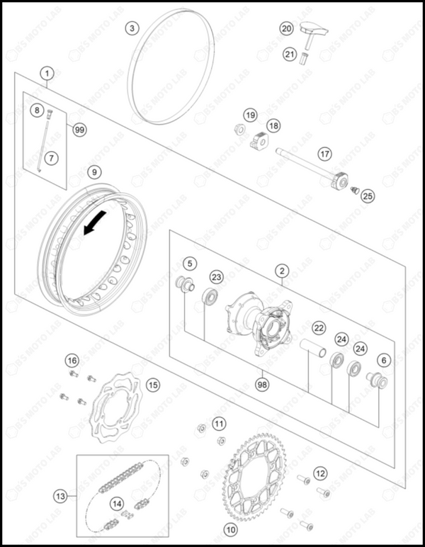 REAR WHEEL, 2024 KTM SX-E-5